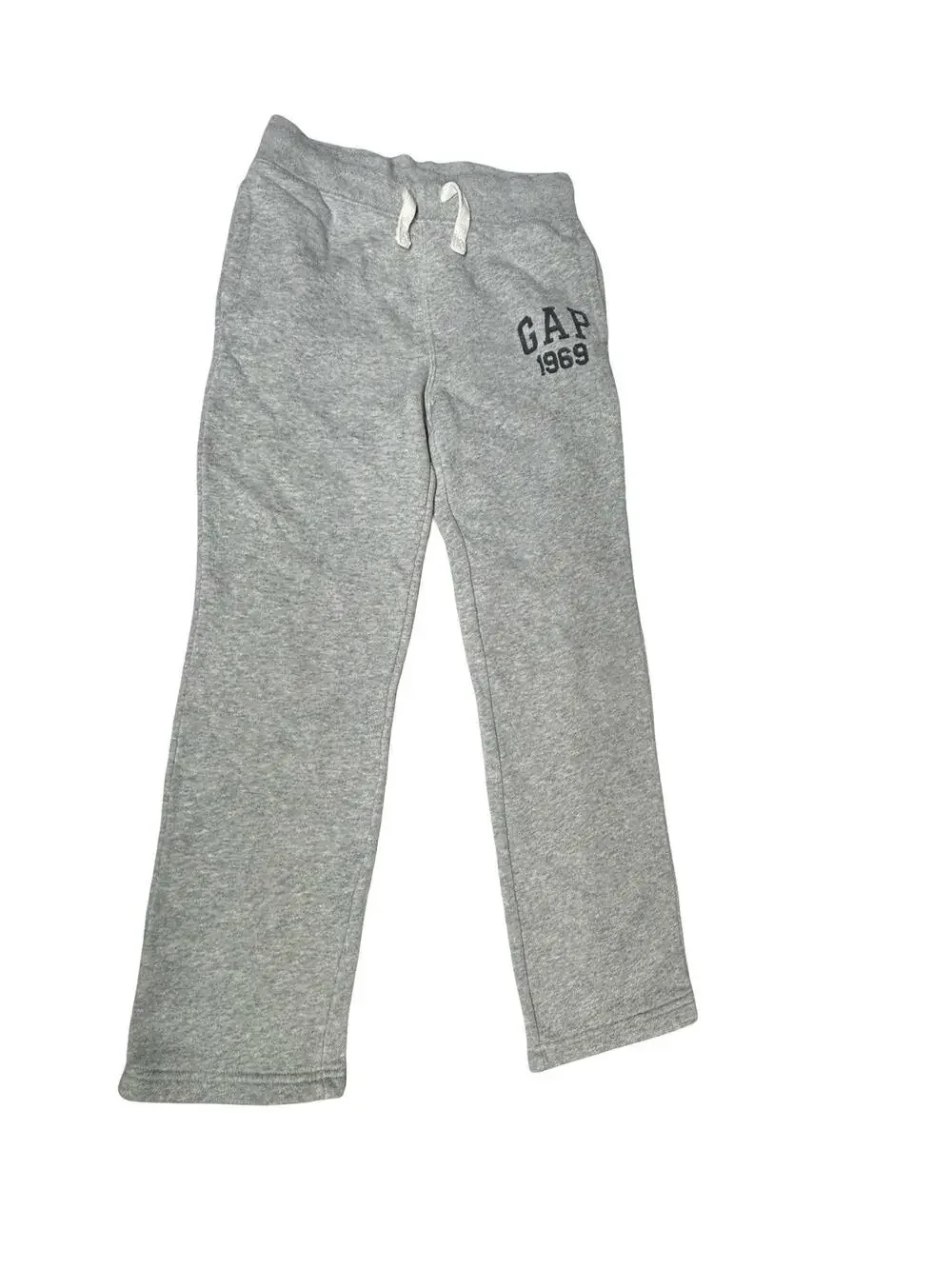 GAP Kids Large Gray Fleece Sweatpants Drawstring Logo Jogger Pants